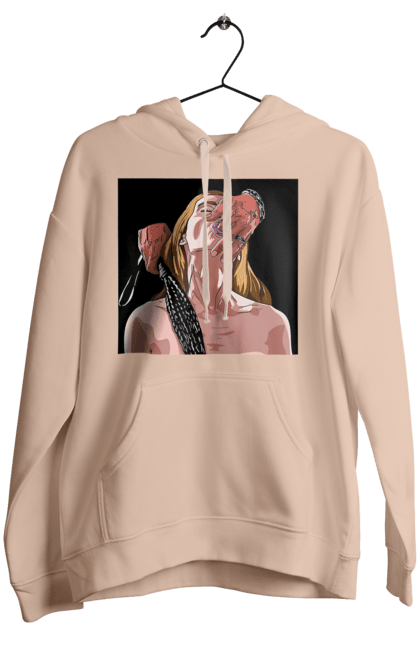 Women`s hoodie with prints Girl Captive Man With Whips. Passion, suck, whip. 2070702
