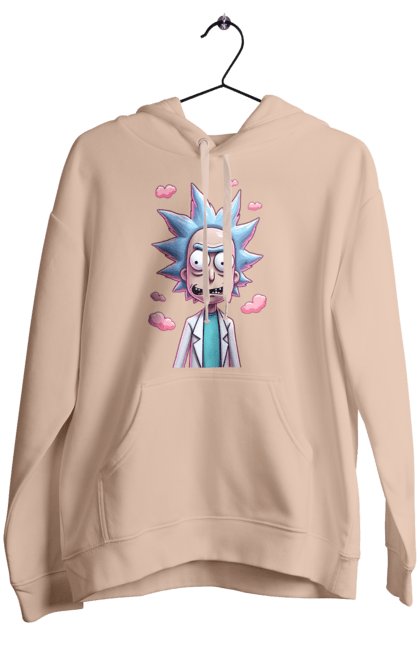 Жіноче худі з принтом "Рік та Морті". Rick and morty, мультфільм, наукова фантастика, пригоди, рік, рік і морті, трагікомедія, чорний гумор. 2070702