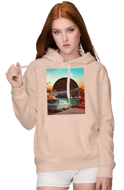 Картина, машина у речки