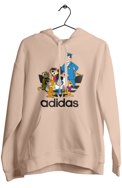 Женское худи с принтом Adidas Top Cat. Adidas, top cat, адидас, кот, коты, мульт, мультсериал. 2070702