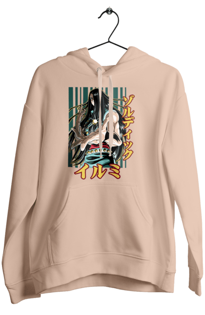 Women's hoodie with prints Hunter × Hunter Illumi Zoldyck. Anime, hunter, hunter × hunter, hunter hunter, illumi, illumi zoldyck, manga, zoldyck. 2070702