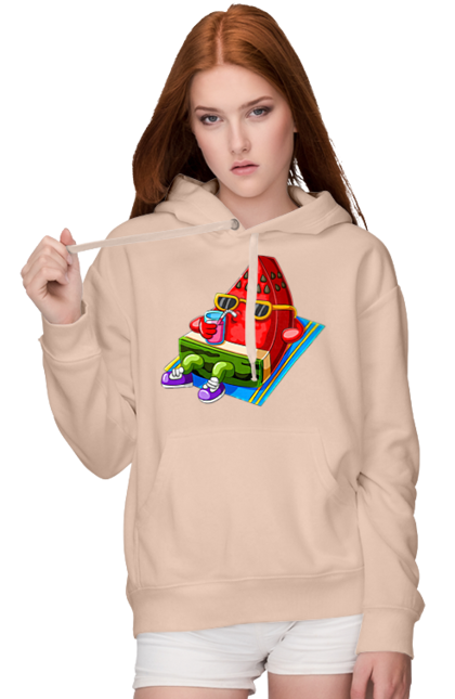 Women`s hoodie with prints Watermelon Drinks Cocktail. Cocktail, summer, watermelon. 2070702