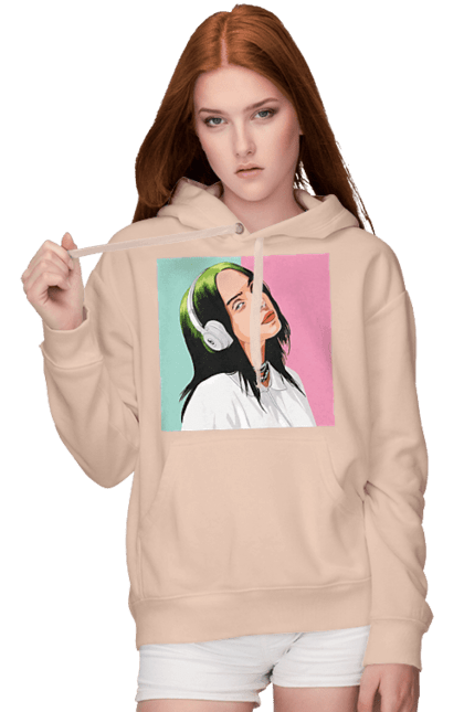 Жіноче худі з принтом "Billie Eilish". Активістка, біллі айліш, мизукант, права, співачка, тварини. 2070702