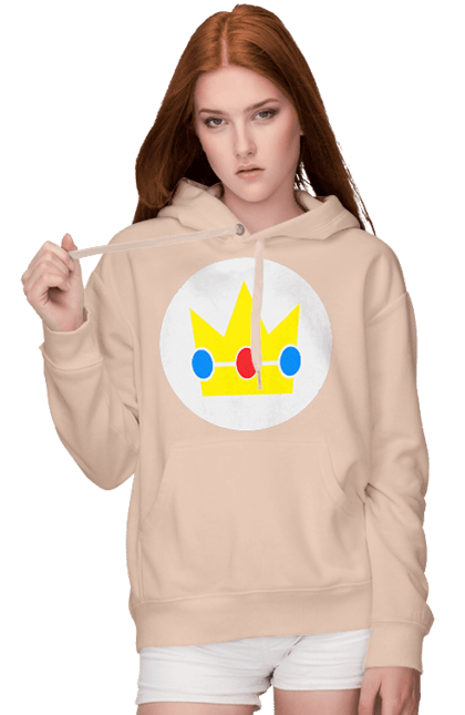 Women's hoodie with prints Mario Bros. Princess Peach. Character, game, mario, mario bros, nintendo, princess peach, super mario bros. 2070702