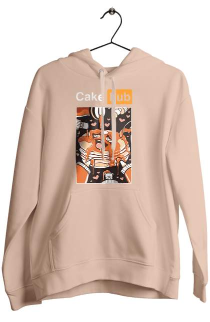 Жіноче худі з принтом "Кейк Хаб". Брутальна, гумор, кейк хаб, порн хаб, прикол. 2070702