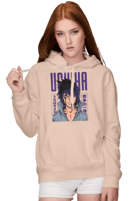 Women's hoodie with prints Naruto Sasuke Uchiha. Anime, manga, naruto, sasuke, sasuke uchiha, team 7, team number 7, uchiha. 2070702