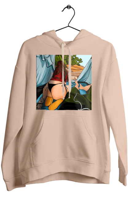 Женское худи с принтом Отдых С Любимой В Палатке. Жопа, отдых, палатка, собака. 2070702