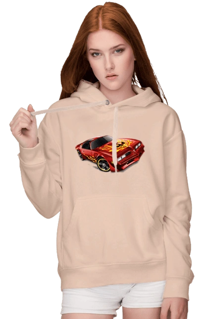 The car is red, high speed