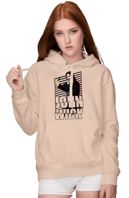 Women's hoodie with prints John Wick. Action movie, john wick, keanu reeves, killer, movie. 2070702