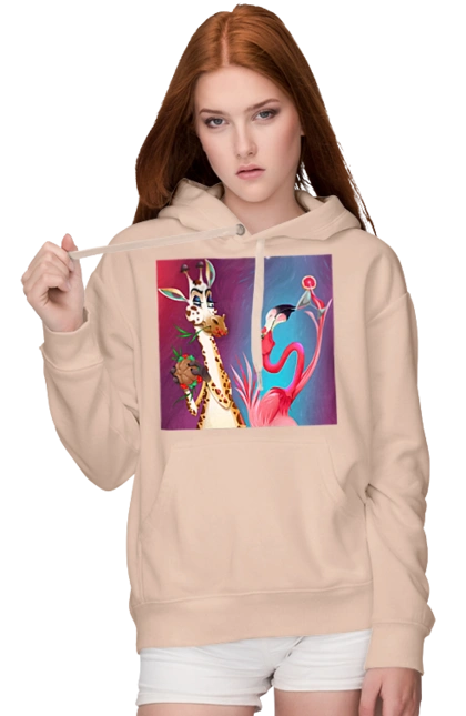 Giraffe And Flamingo At The Party