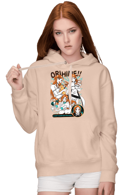 Жіноче худі з принтом "Бліч Іноуе Оріхіме". Anime, bleach, manga, orihime inoue, аніме, бліч, іноуе оріхіме, манга. 2070702