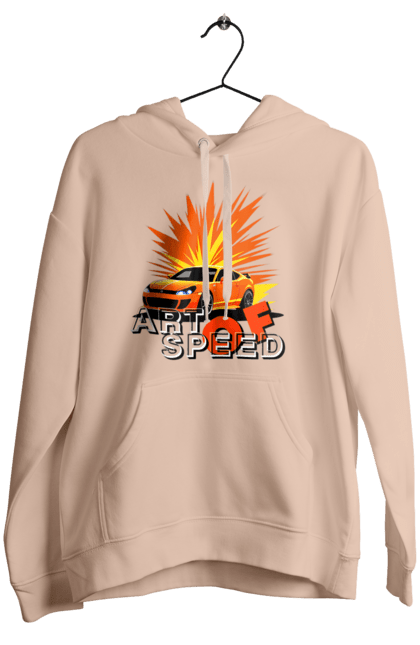 Жіноче худі з принтом "Мистецтво швидкості". Авто, автомобіліст, автомобіль, водій, швидкість. 2070702