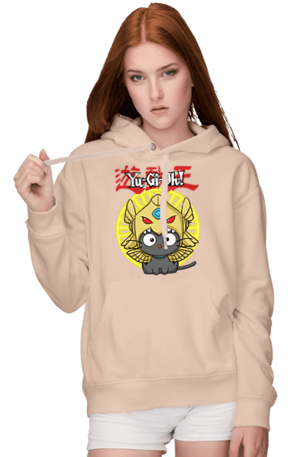 Women's hoodie with prints Yu Gi Oh! Chococat. Brand, character, chococat, hello kitty, yu gi oh, yugio. 2070702