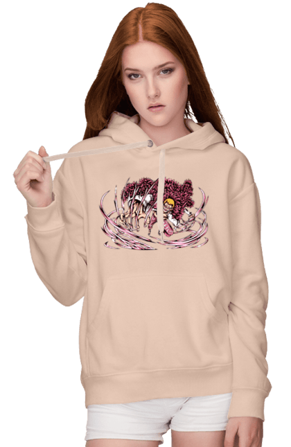 Women's hoodie with prints One Piece Donquixote Doflamingo. Anime, donquixote doflamingo, heavenly yaksha, manga, one piece, straw hat pirates. 2070702