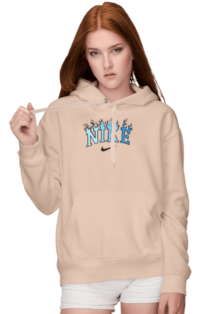 Жіноче худі з принтом "Nike". Nike, логотип, надпись, найк. CustomPrint.market