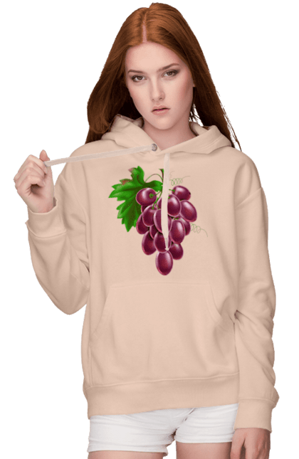Жіноче худі з принтом "Виноград". Виноград, фрукт. 2070702