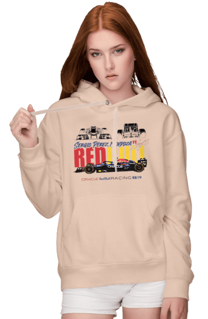 Women's hoodie with prints Red Bull Racing RB19. Auto, automobile, bolide, car, formula 1, race, red bull, sport. 2070702