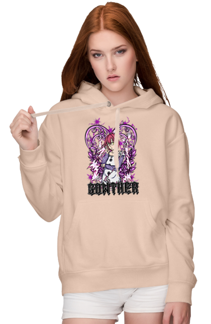 Women's hoodie with prints Seven Deadly Sins Gowther. Adventures, anime, comedy, fantasy, gowther, manga, seven deadly sins. 2070702