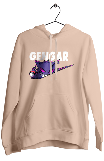 Women's hoodie with prints Pokemon Gengar. Anime, fushigibana, games, gengar, nintendo, pokemon, pokemon go. 2070702