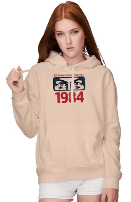 Жіноче худі з принтом "1984 Оруелл". 1984, антиутопія, книга, орвелл, роман. futbolka.stylus.ua