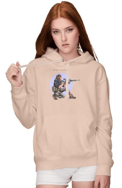 Жіноче худі з принтом "Сєверодонецьк". Аграрії, арестович, буча, війна, герб україни, герої, зелений, зупиніть війну, иди нахуй, ірпінь, київ, кім, маріуполь, мир, мрія, ні війні, одеса, орда, орки, привид києва, птн пнх, путін хуйло, російський військовий корабель, слава україні, україна, харків, чорнобаївка. 2070702