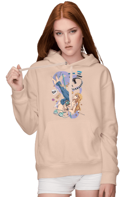 Women's hoodie with prints One Piece Nami. Anime, cat burglar, manga, nami, one piece, straw hat pirates. 2070702