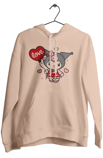 Women`s hoodie with prints Hello Kitty Kuromi. Anime, character, hello kitty, kuromi, my melody, sanrio. 2070702