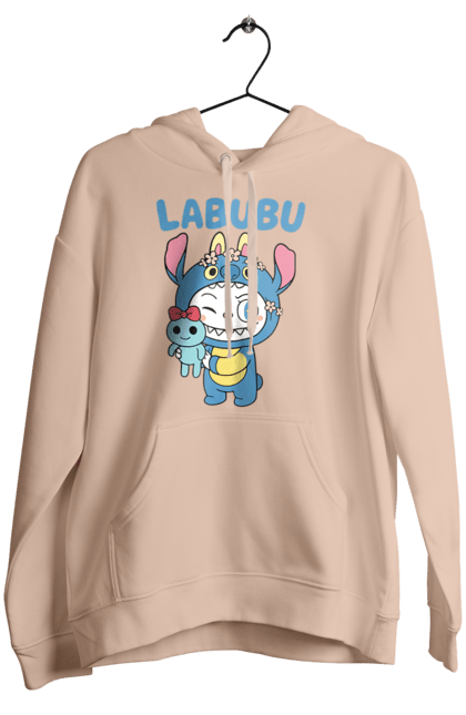 Women`s hoodie with prints Labubu. Blue lababu, darling, funny labubu, labubu, labubu coca cola, labubu toy, merch labubu. 2070702