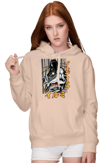 Women's hoodie with prints Hunter × Hunter Illumi Zoldyck. Anime, hunter, hunter × hunter, hunter hunter, illumi, illumi zoldyck, manga, zoldyck. 2070702