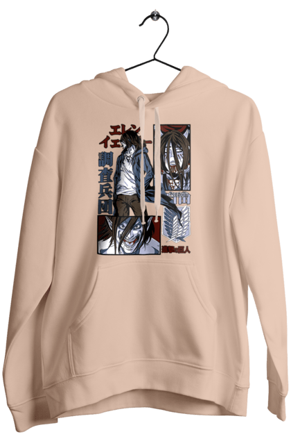 Women's hoodie with prints Attack on Titan Eren. Action film, anime, attack on titan, dark fantasy, drama, eren, eren jaeger, manga, post-apocalyptic. 2070702