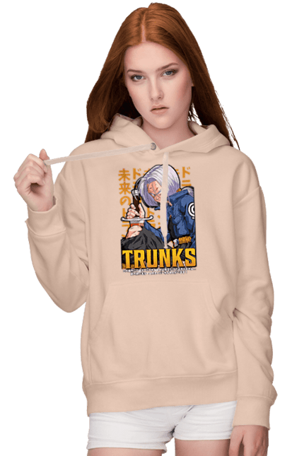 Women's hoodie with prints Dragon Ball Trunks. Anime, dragon ball, manga, trunks, tv series. 2070702