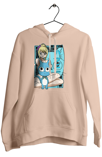 Жіноче худі з принтом "Хвіст Феї Люсі Хартфілія". Fairy tail, happy, lucy heartfilia, аніме, люсі, люсі хартфілія, манга, хвіст феї, хеппі. 2070702