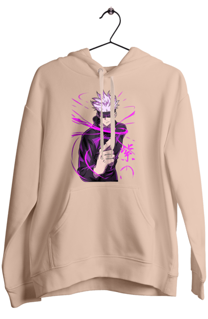 Women's hoodie with prints Jujutsu Kaisen Gojo. Anime, dark fantasy, gojo, jujutsu kaisen, magic battle, manga, mystic. 2070702