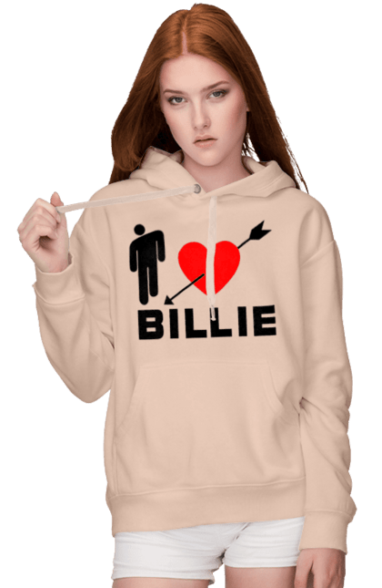 Жіноче худі з принтом "Біллі Айліш". Біллі айліш, логотип біллі айліш, принт біллі айліш, співачка біллі айліш. 2070702