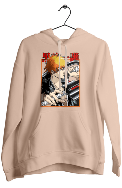 Women's hoodie with prints Bleach Ichigo Kurosaki. Anime, bleach, ichigo, ichigo kurosaki, manga. 2070702