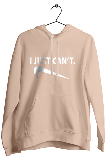 Women's hoodie with prints I just can't. Demotivator, i can`t, motivation, nike, phrase, sport. 2070702