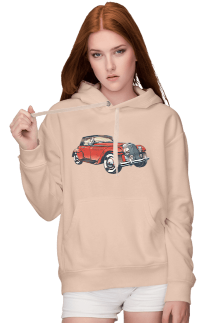 Жіноче худі з принтом "Автомобіль Раритет". Авто, автомобіль, ретро. 2070702