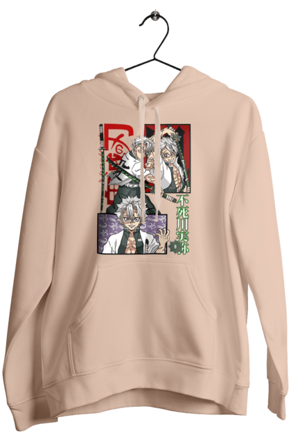 Women's hoodie with prints Demon Slayer Sanemi. Anime, demon slayer, kimetsu no yaiba, manga, sanemi, sanemi shinazugawa, serial. 2070702