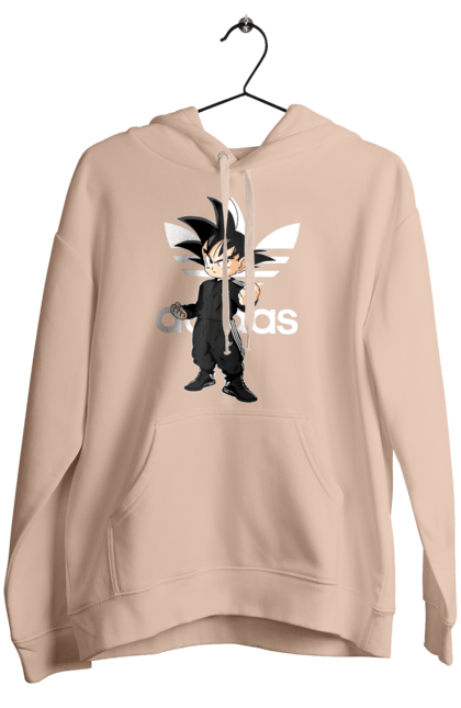 Женское худи с принтом Adidas Сон Гоку. Adidas, anime, dragon ball, manga, son goku, адидас, аниме, гоку, жемчуг дракона, сон гоку. 2070702