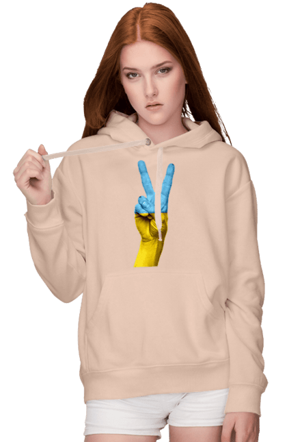 Women`s hoodie with prints Two Fingers, World, Ukraine. Arm, peace, ukraine. 2070702