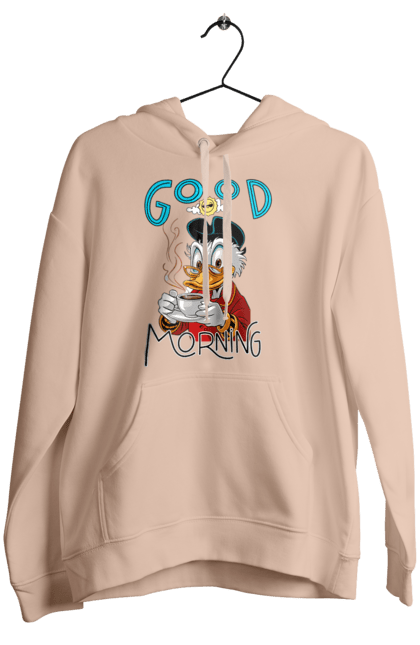 Women's hoodie with prints Scrooge McDuck. Coffee, cup, disney, mcduck, scrooge, scrooge mcduck, uncle scrooge. 2070702