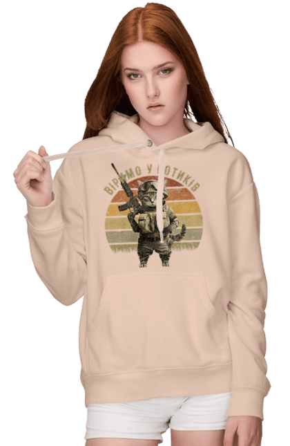 Women`s hoodie with prints Trust In Kittens. Army, cats, kitty, soldier, ssu, trust in zsu, ukraine, war, warrior, whale. 2070702