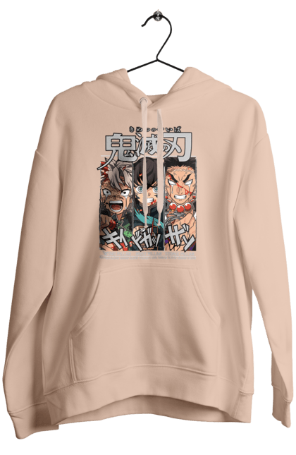 Women's hoodie with prints Demon Slayer Sanemi Muichiro Gyomei. Anime, demon slayer, gyomei, himejima, kimetsu no yaiba, manga, muichiro, sanemi. 2070702