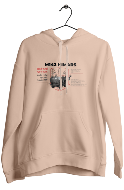 Women`s hoodie with prints M142 HIMARS. Himars, industrious, m142 himars, weapon. 2070702