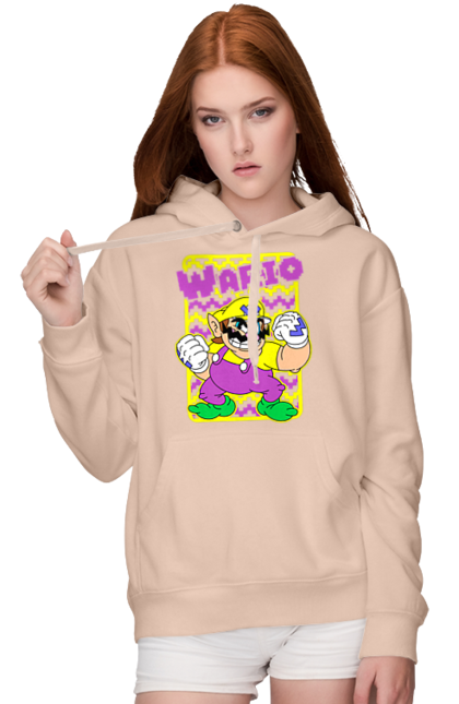 Women's hoodie with prints The Super Mario Bros. Wario. Character, game, mario, mario bros, nintendo, super mario bros, wario. 2070702