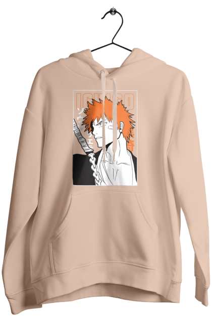 Women's hoodie with prints Bleach Ichigo Kurosaki. Anime, bleach, ichigo, ichigo kurosaki, manga. 2070702