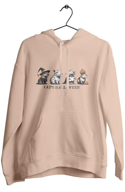 Women's hoodie with prints Capybara Halloween. Animal, capybara, halloween, holiday, pumpkin, rodent. 2070702