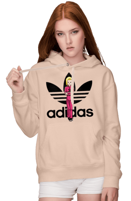 Жіноче худі з принтом "Adidas Андроїд 18". Adidas, android 18, dragon ball, адідас, андроїд 18, аніме, вбивця, кіборг, манга, перли дракона. 2070702