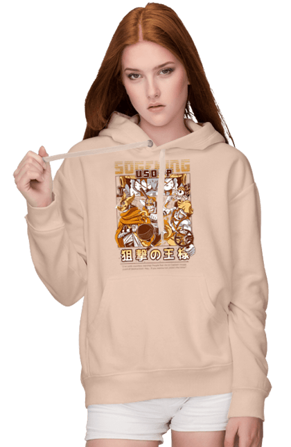 Women's hoodie with prints One Piece Usopp. Anime, manga, one piece, sniper, straw hat pirates, usopp. 2070702