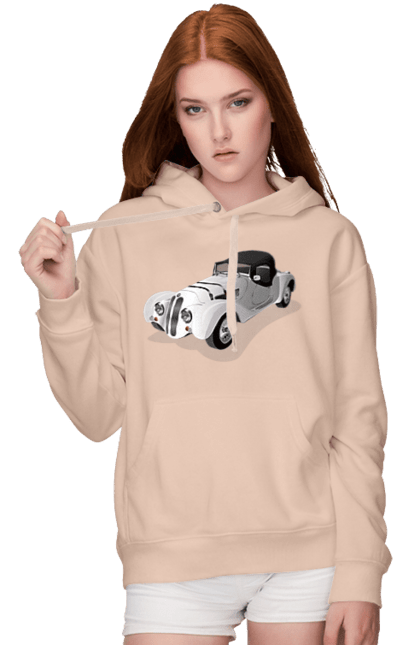 Women`s hoodie with prints Car. Auto, car, classic, old, old machine. 2070702